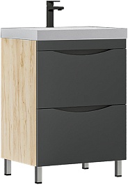 Corozo Мебель для ванной Лиана 60 дуб/графит – фотография-4